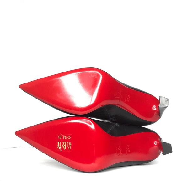 NEW Christian Louboutin Condora Botta 85 Knee High Black Pointed Toe Boots 37.5 - Picture 8 of 9